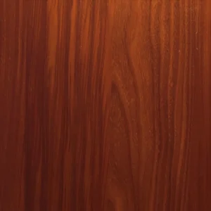 Close-up of a reddish-brown wood grain with vertical streaks, showing a polished panel texture.